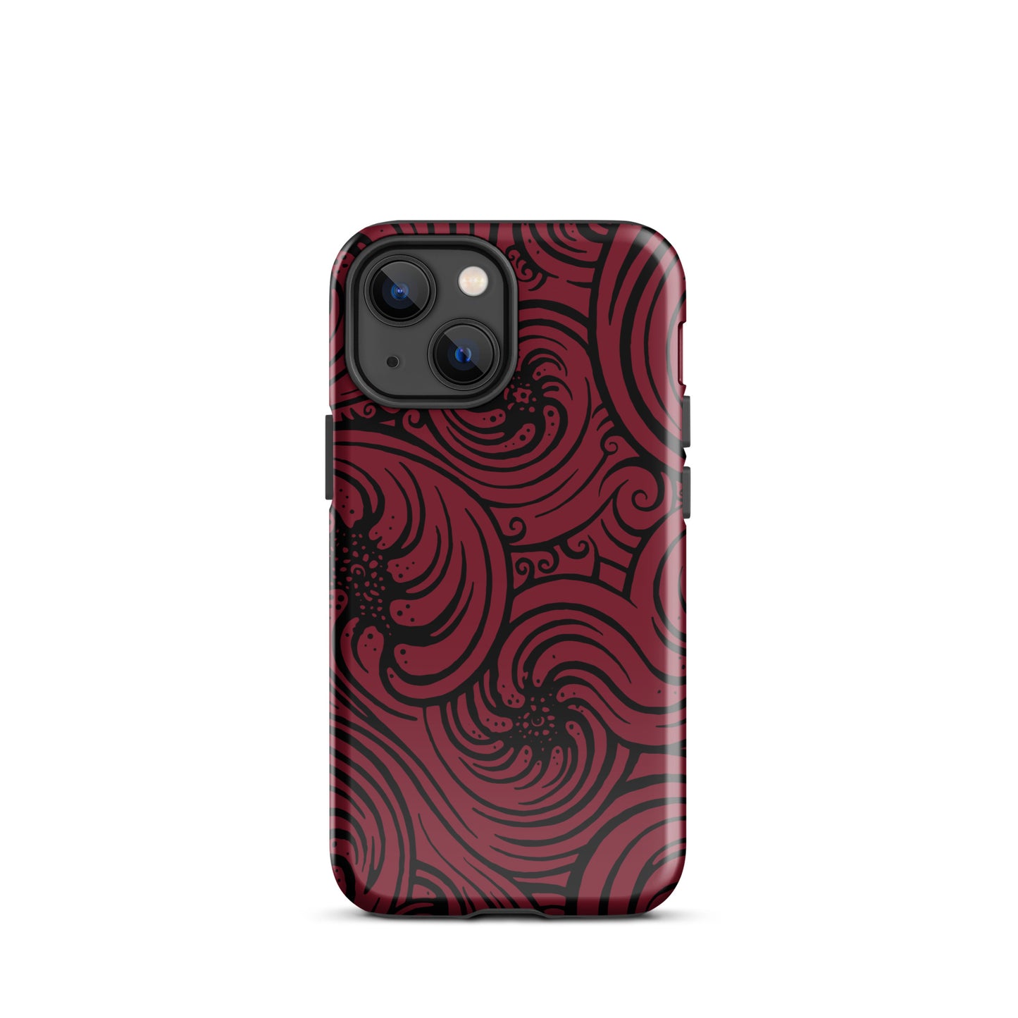 Tough Case for iPhone® : Cosmic Swirl - Red w/ Black print