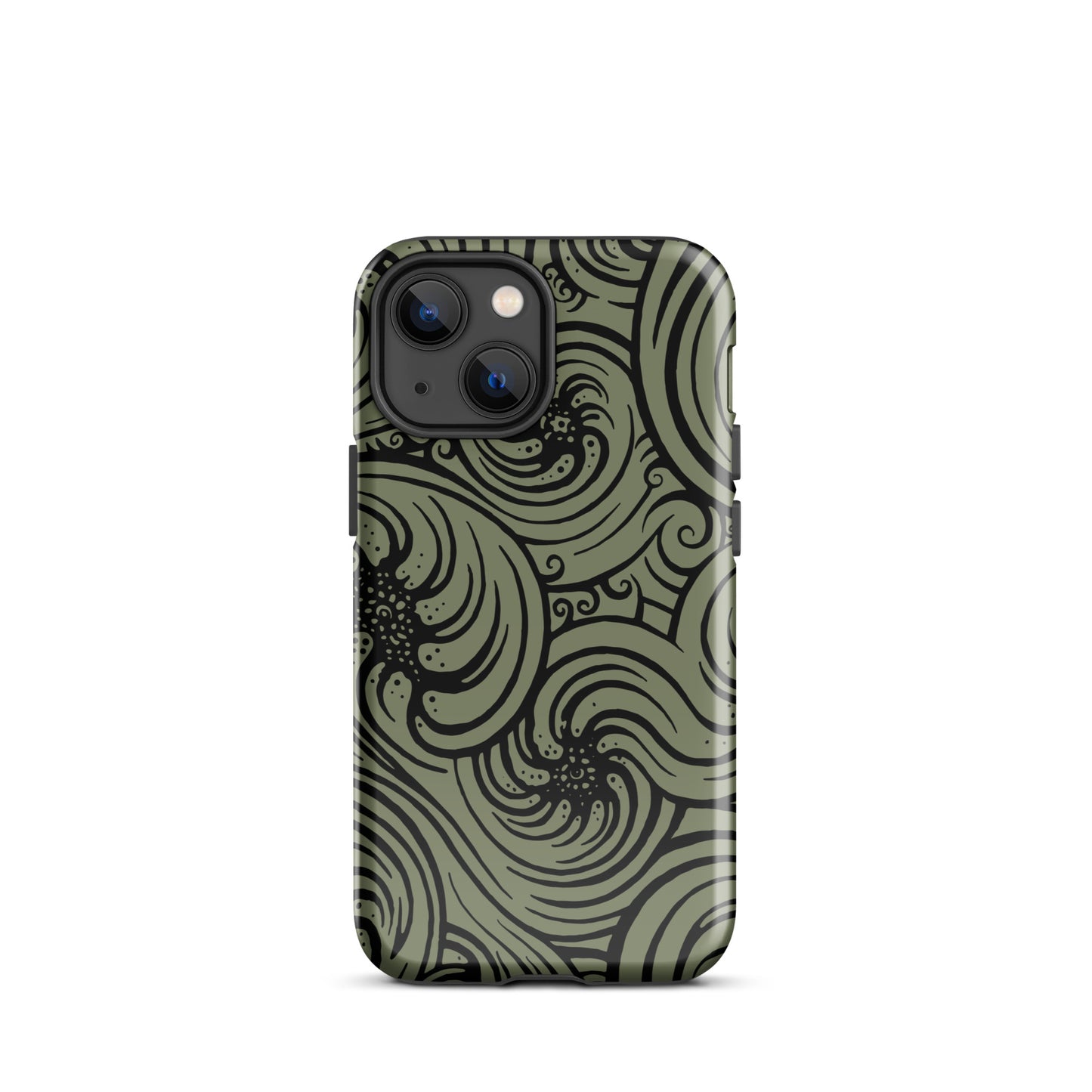 Tough Case for iPhone® : Cosmic Swirl - Sage w/ Black print