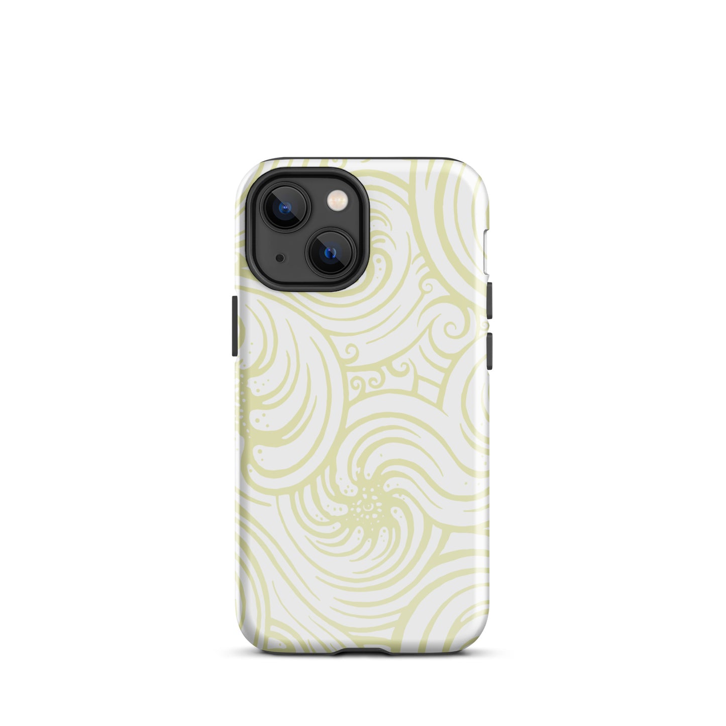 Tough Case for iPhone® : Cosmic Swirl - White w/ Cream print