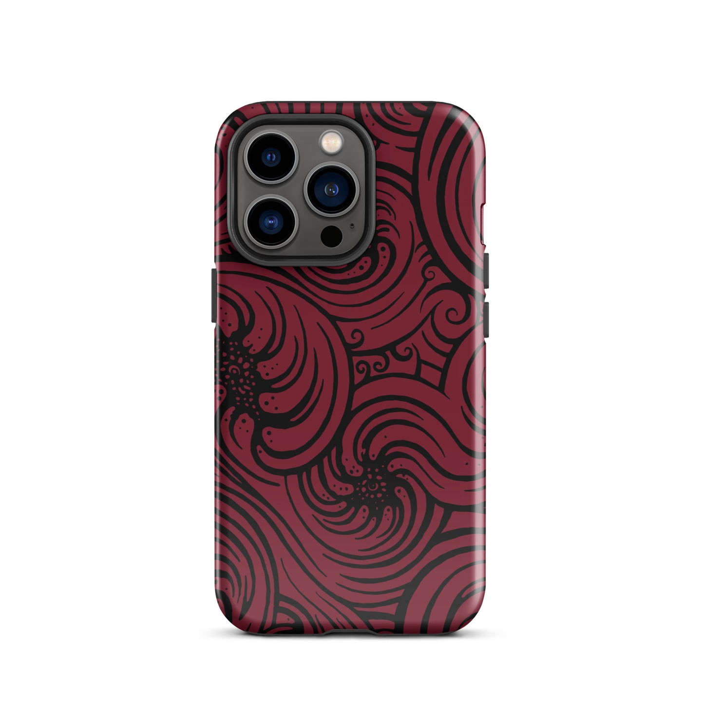 Tough Case for iPhone® : Cosmic Swirl - Red w/ Black print