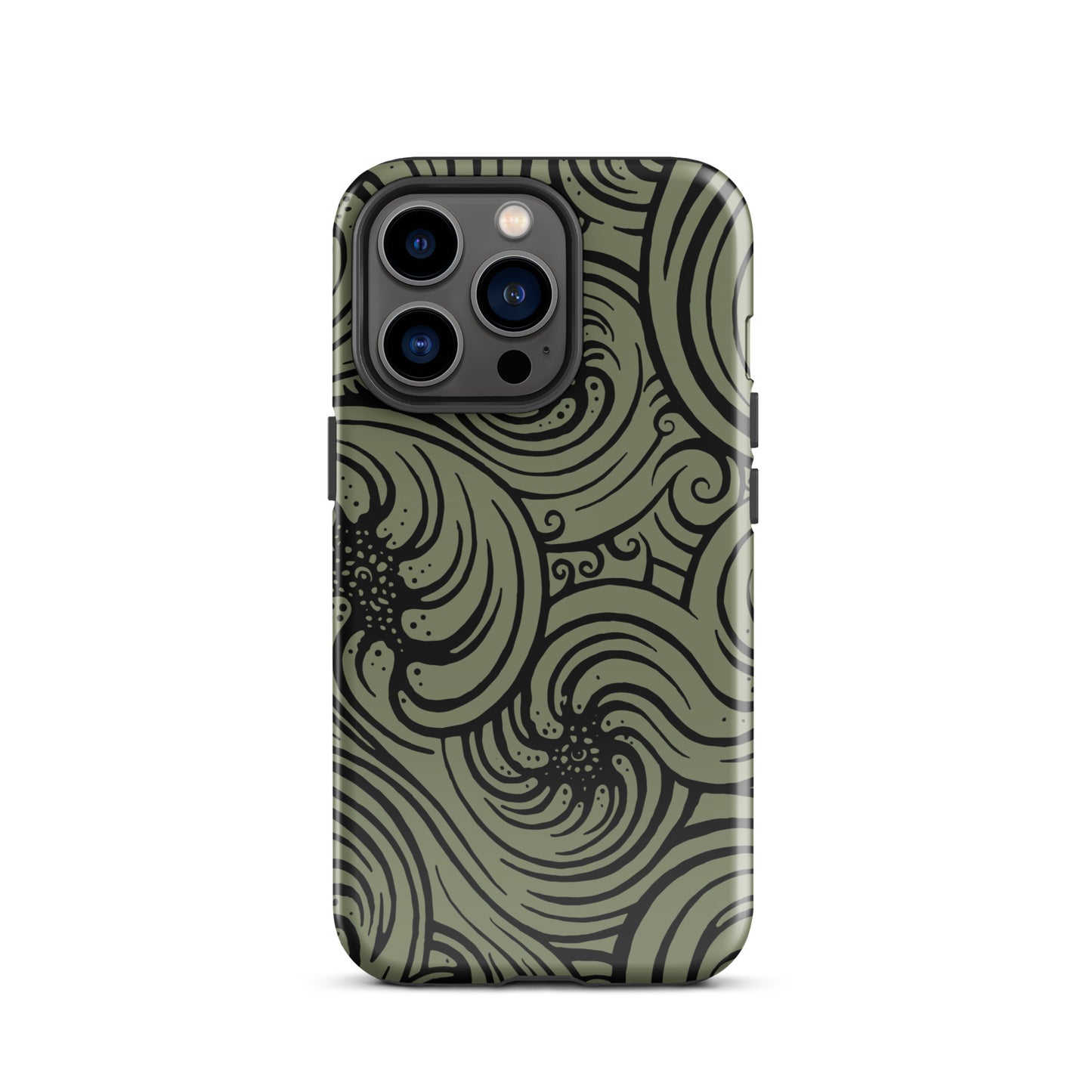 Tough Case for iPhone® : Cosmic Swirl - Sage w/ Black print
