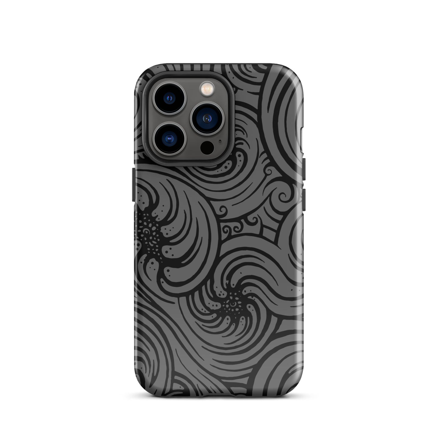 Tough Case for iPhone® : Cosmic Swirl - Gray w/ Black print