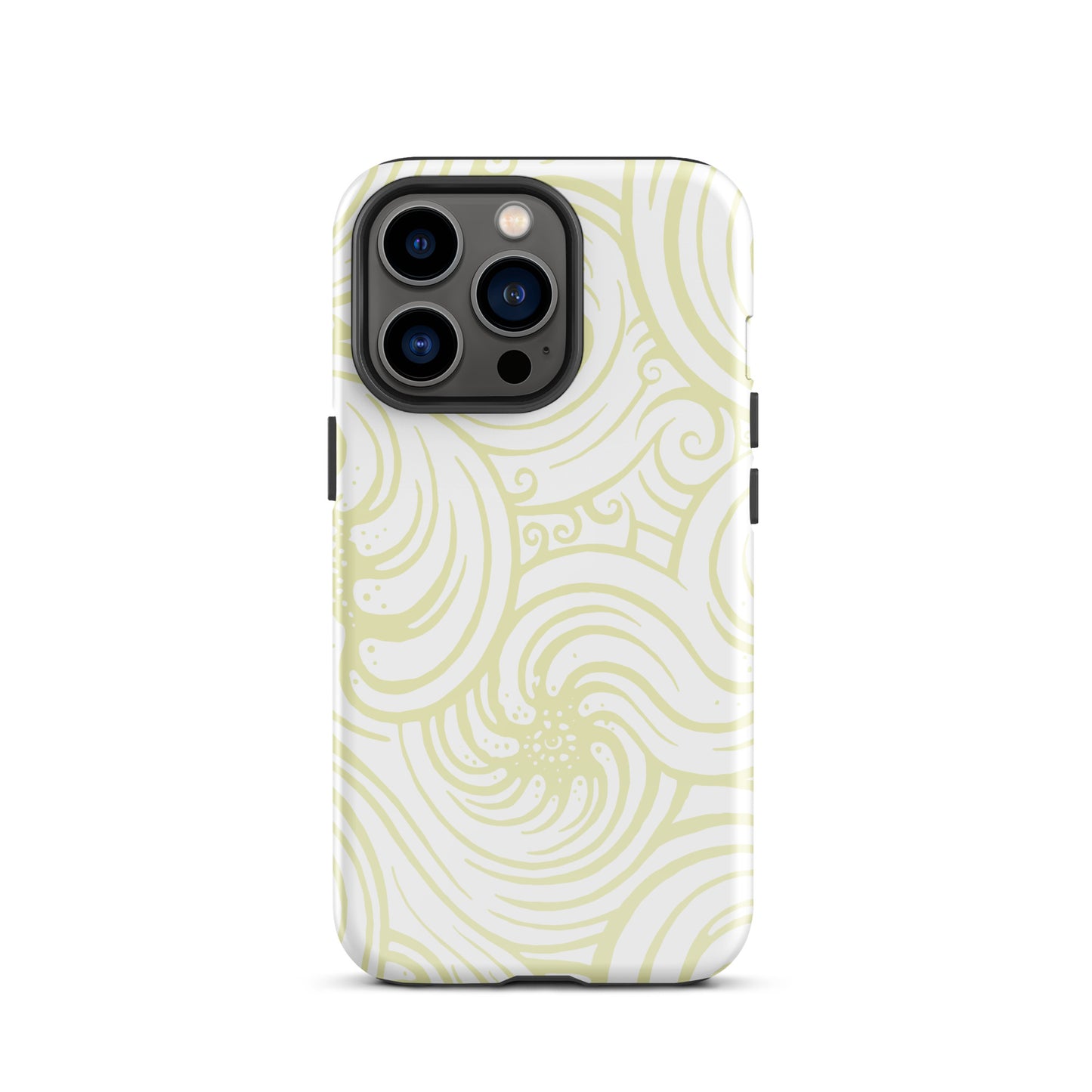 Tough Case for iPhone® : Cosmic Swirl - White w/ Cream print