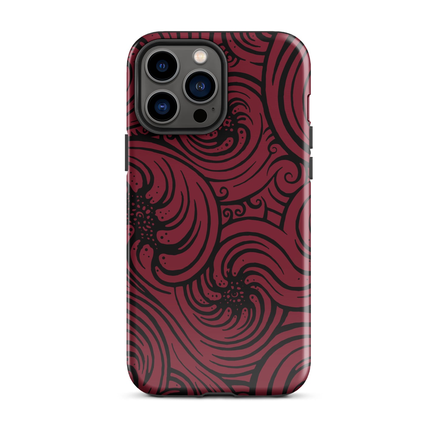 Tough Case for iPhone® : Cosmic Swirl - Red w/ Black print