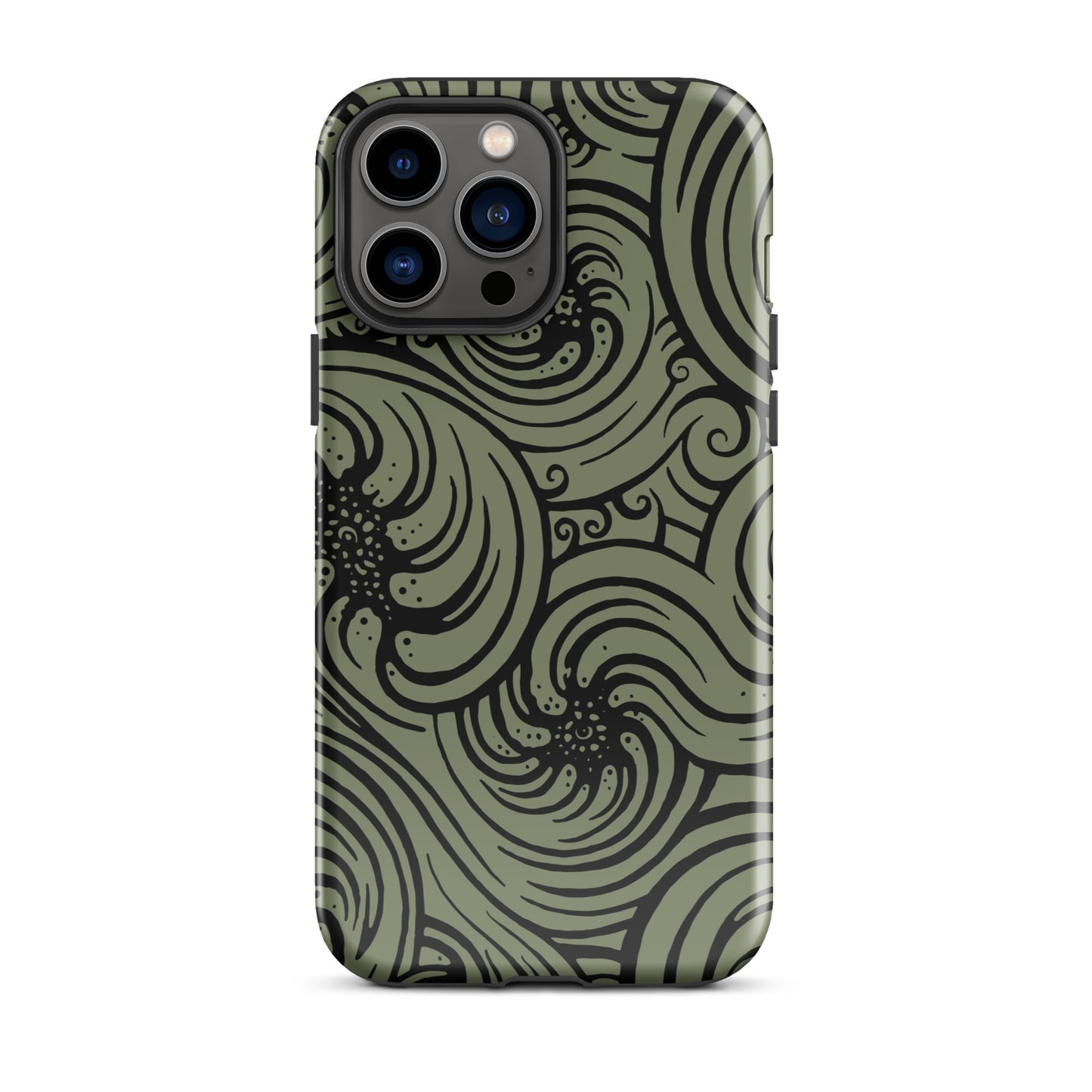 Tough Case for iPhone® : Cosmic Swirl - Sage w/ Black print