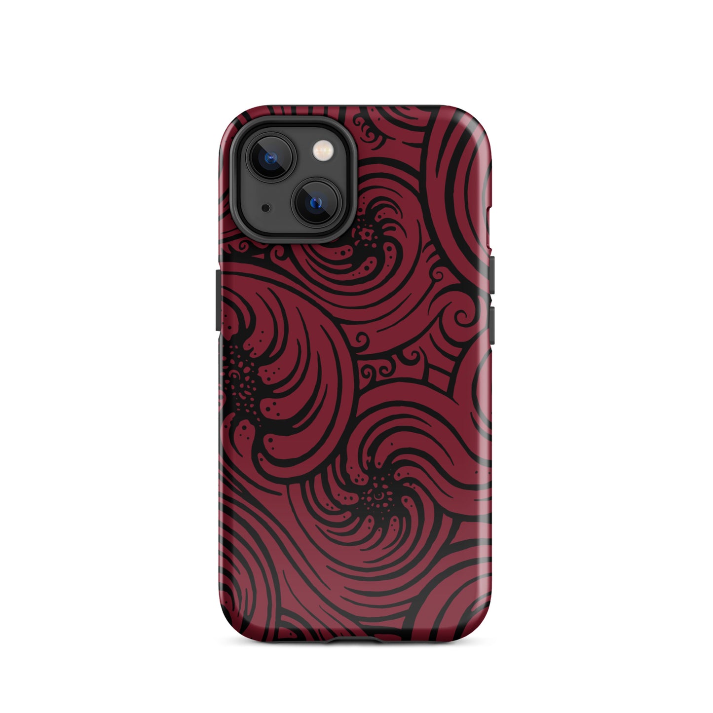 Tough Case for iPhone® : Cosmic Swirl - Red w/ Black print