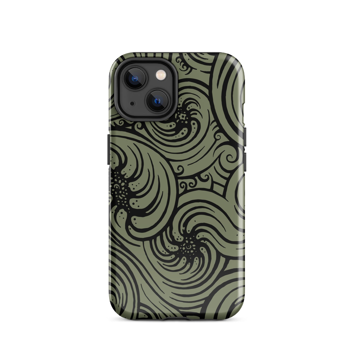 Tough Case for iPhone® : Cosmic Swirl - Sage w/ Black print
