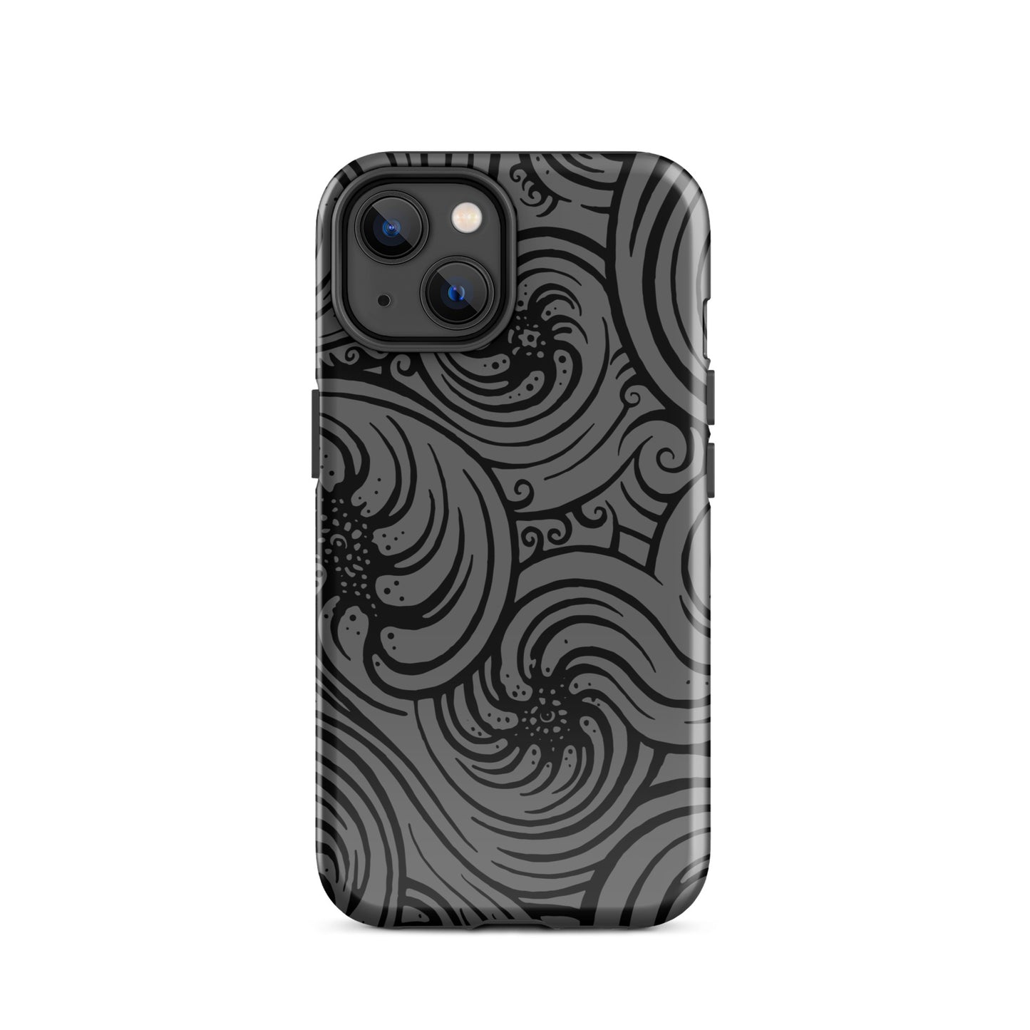 Tough Case for iPhone® : Cosmic Swirl - Gray w/ Black print