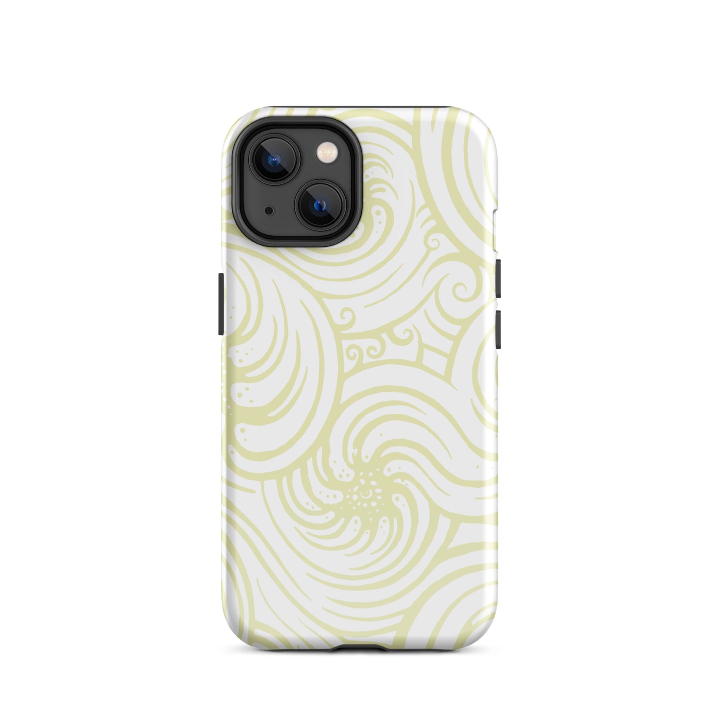 Tough Case for iPhone® : Cosmic Swirl - White w/ Cream print