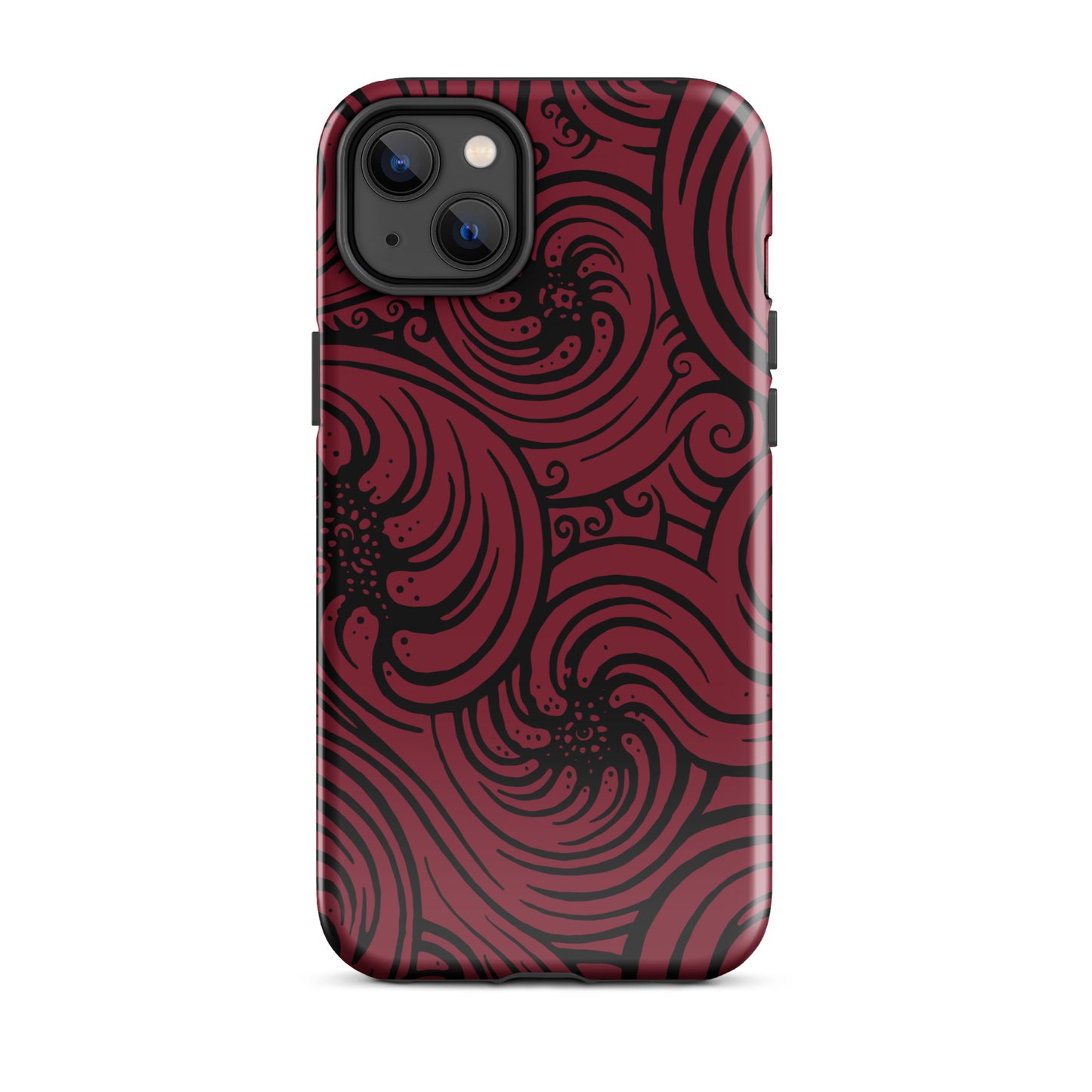 Tough Case for iPhone® : Cosmic Swirl - Red w/ Black print