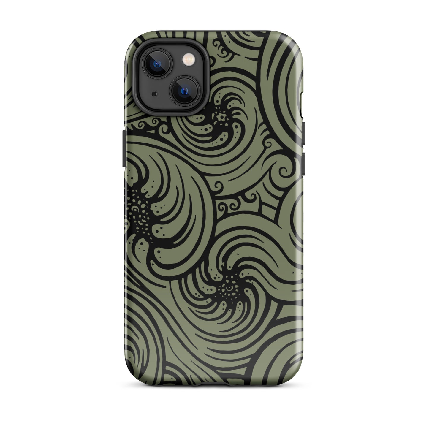 Tough Case for iPhone® : Cosmic Swirl - Sage w/ Black print