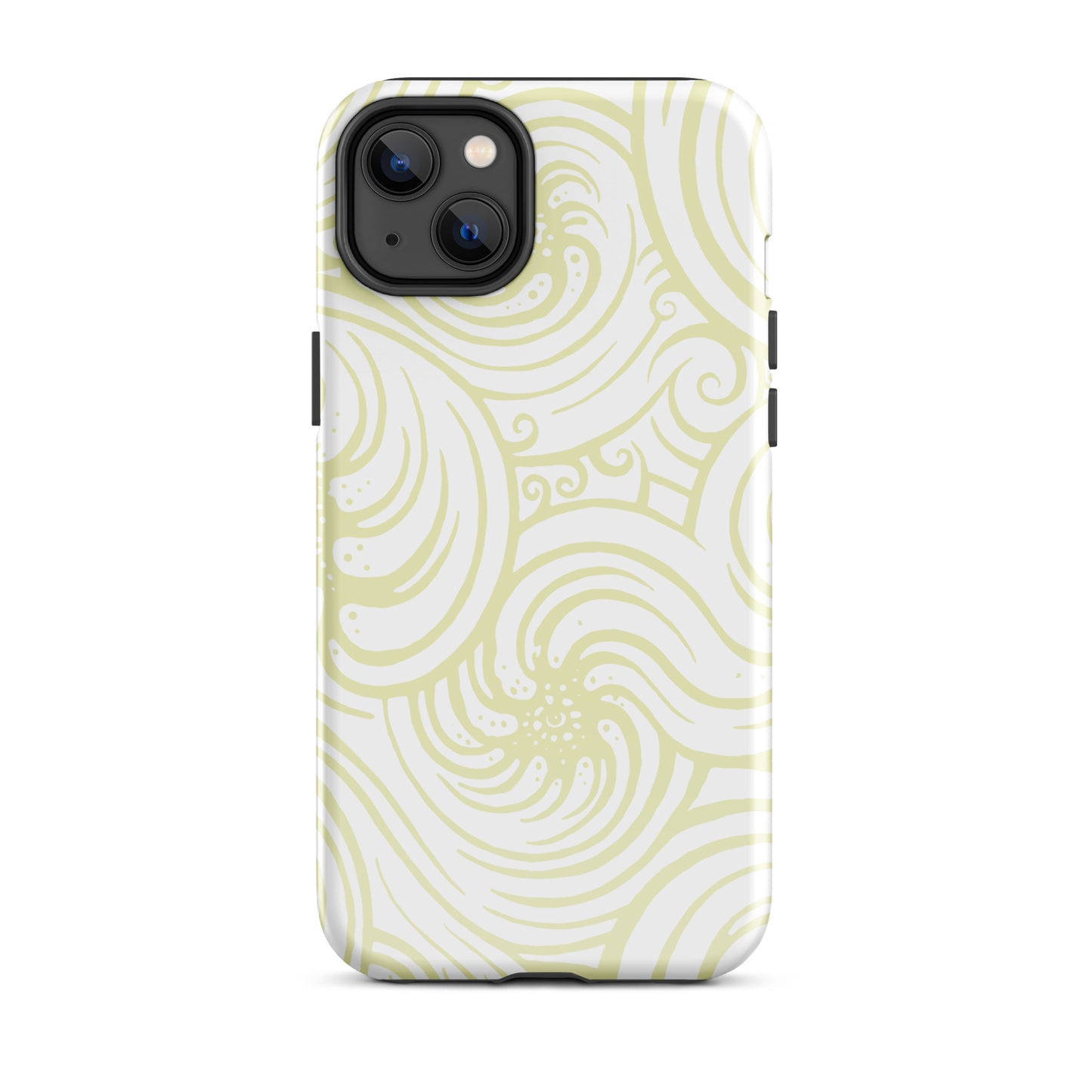 Tough Case for iPhone® : Cosmic Swirl - White w/ Cream print