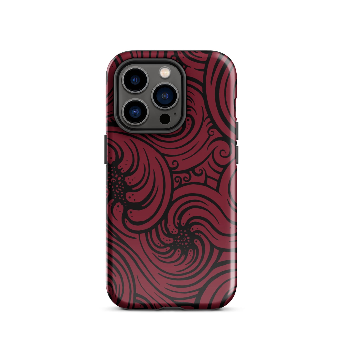 Tough Case for iPhone® : Cosmic Swirl - Red w/ Black print