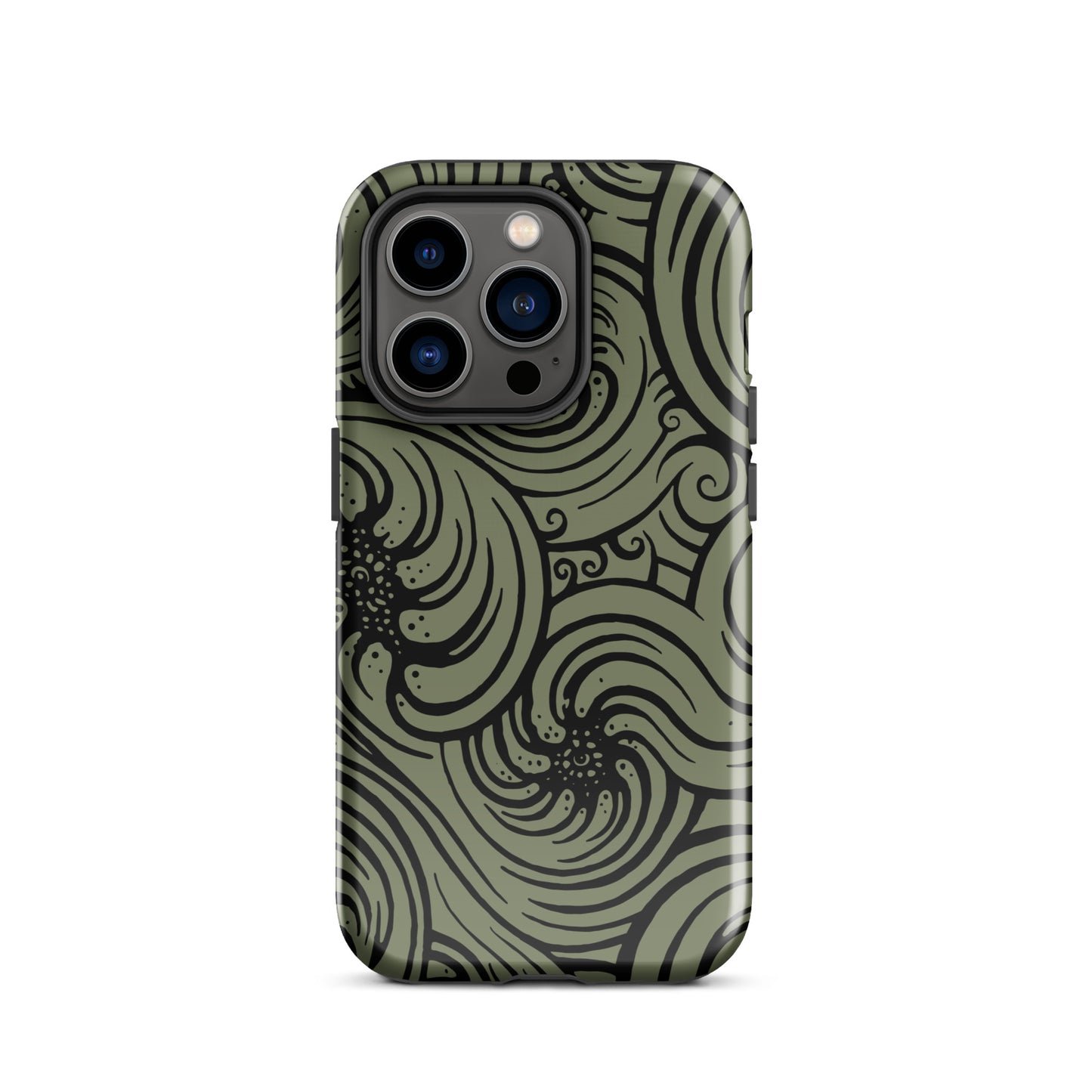 Tough Case for iPhone® : Cosmic Swirl - Sage w/ Black print