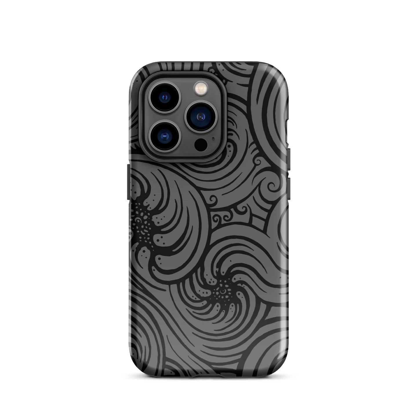 Tough Case for iPhone® : Cosmic Swirl - Gray w/ Black print