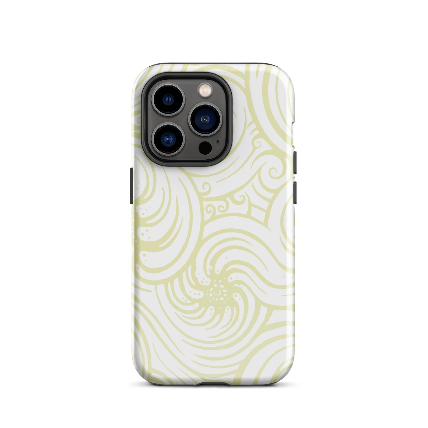 Tough Case for iPhone® : Cosmic Swirl - White w/ Cream print