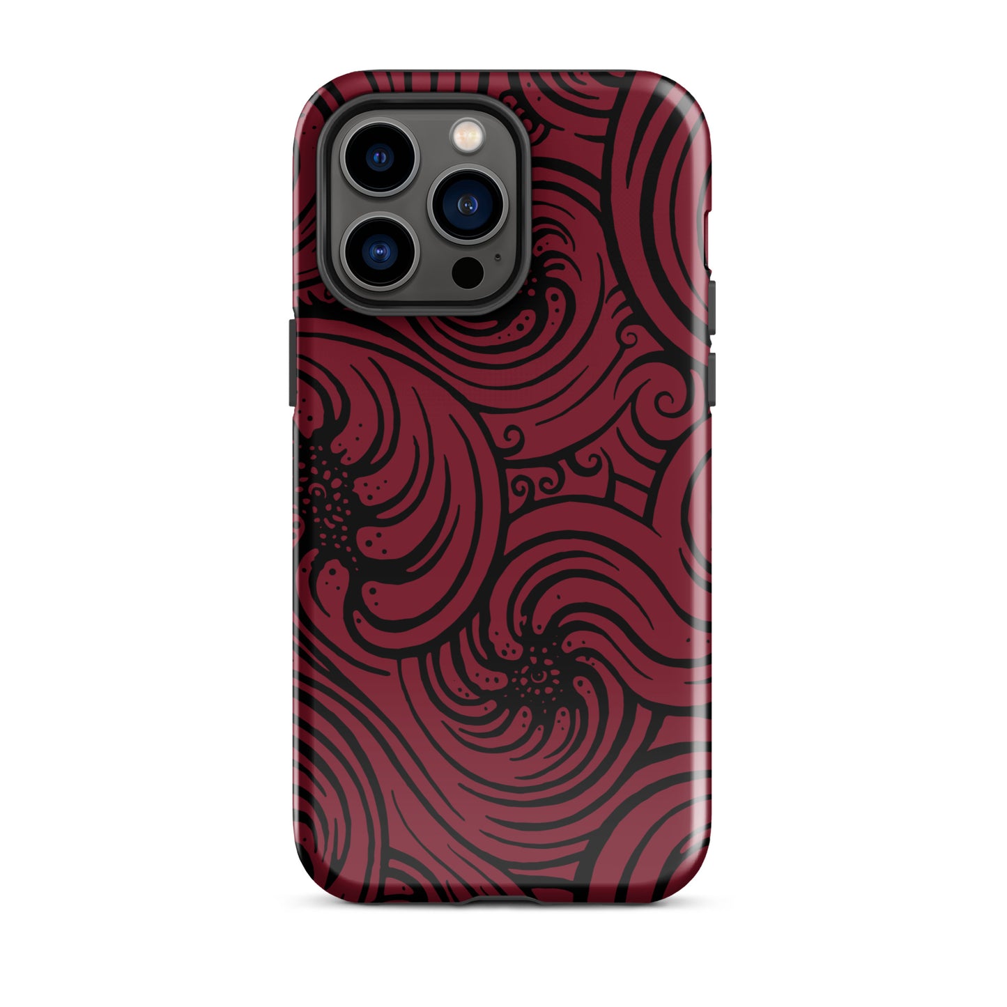 Tough Case for iPhone® : Cosmic Swirl - Red w/ Black print