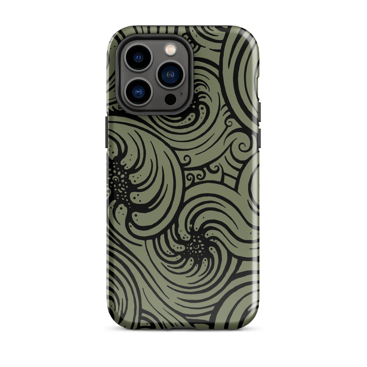 Tough Case for iPhone® : Cosmic Swirl - Sage w/ Black print