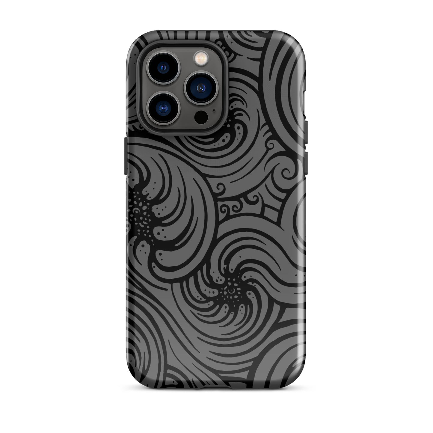 Tough Case for iPhone® : Cosmic Swirl - Gray w/ Black print