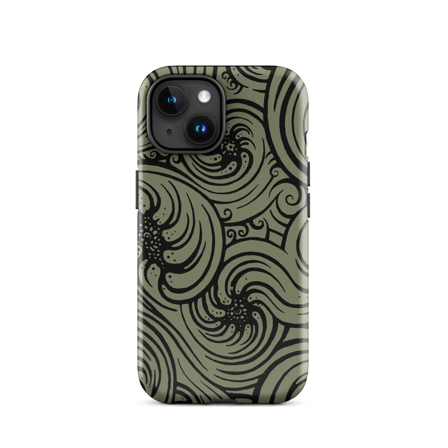 Tough Case for iPhone® : Cosmic Swirl - Sage w/ Black print
