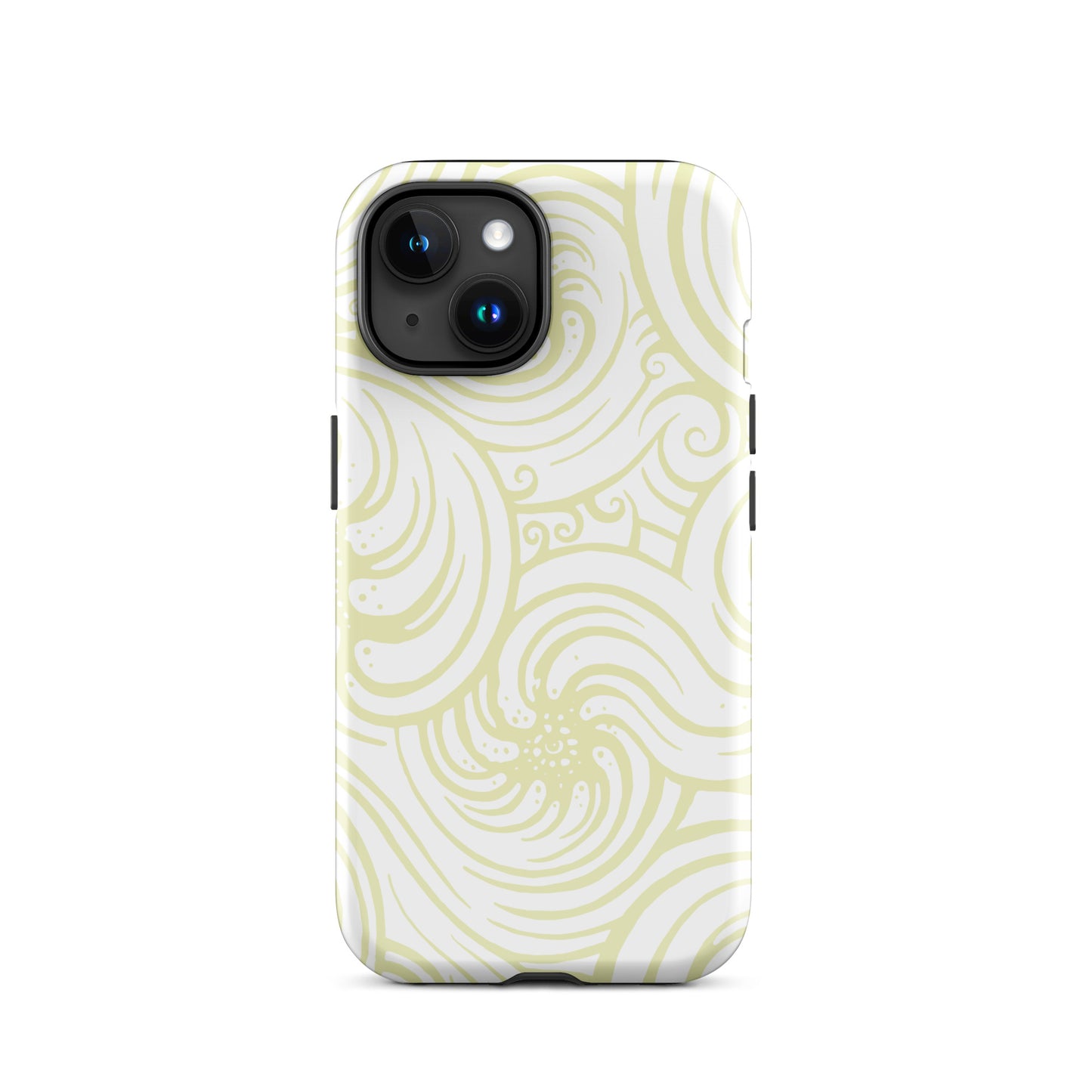 Tough Case for iPhone® : Cosmic Swirl - White w/ Cream print
