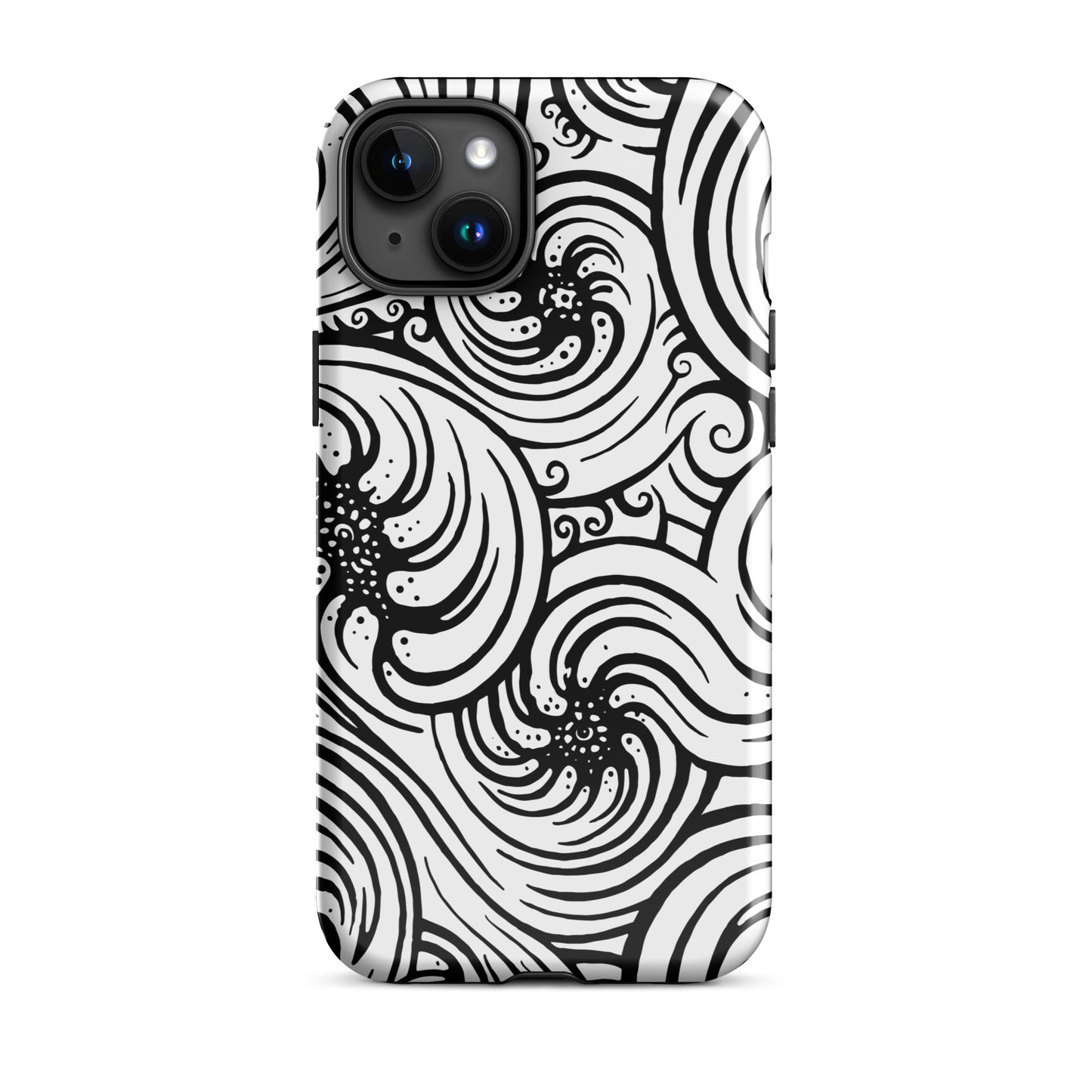 Tough Case for iPhone® : Cosmic Swirl - White w/ Black print