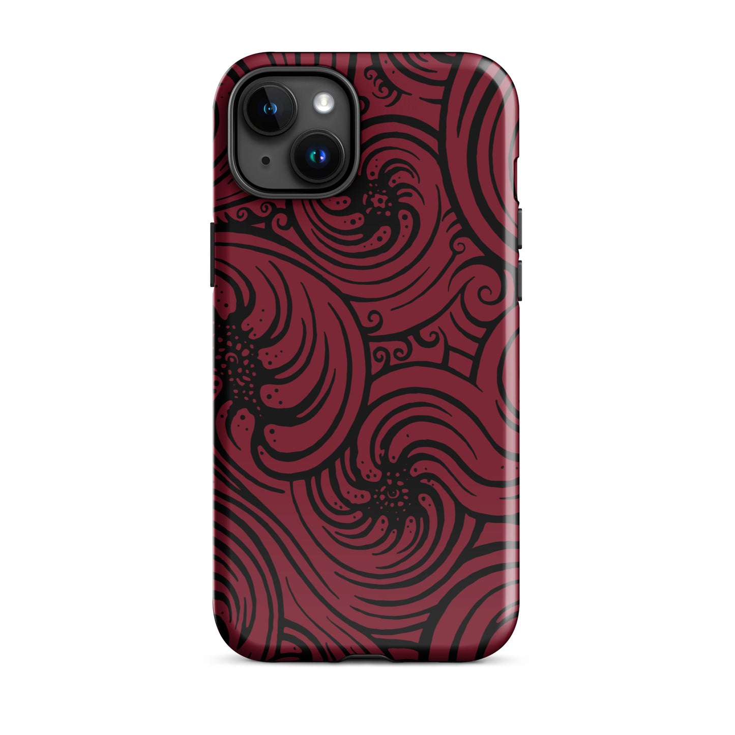 Tough Case for iPhone® : Cosmic Swirl - Red w/ Black print