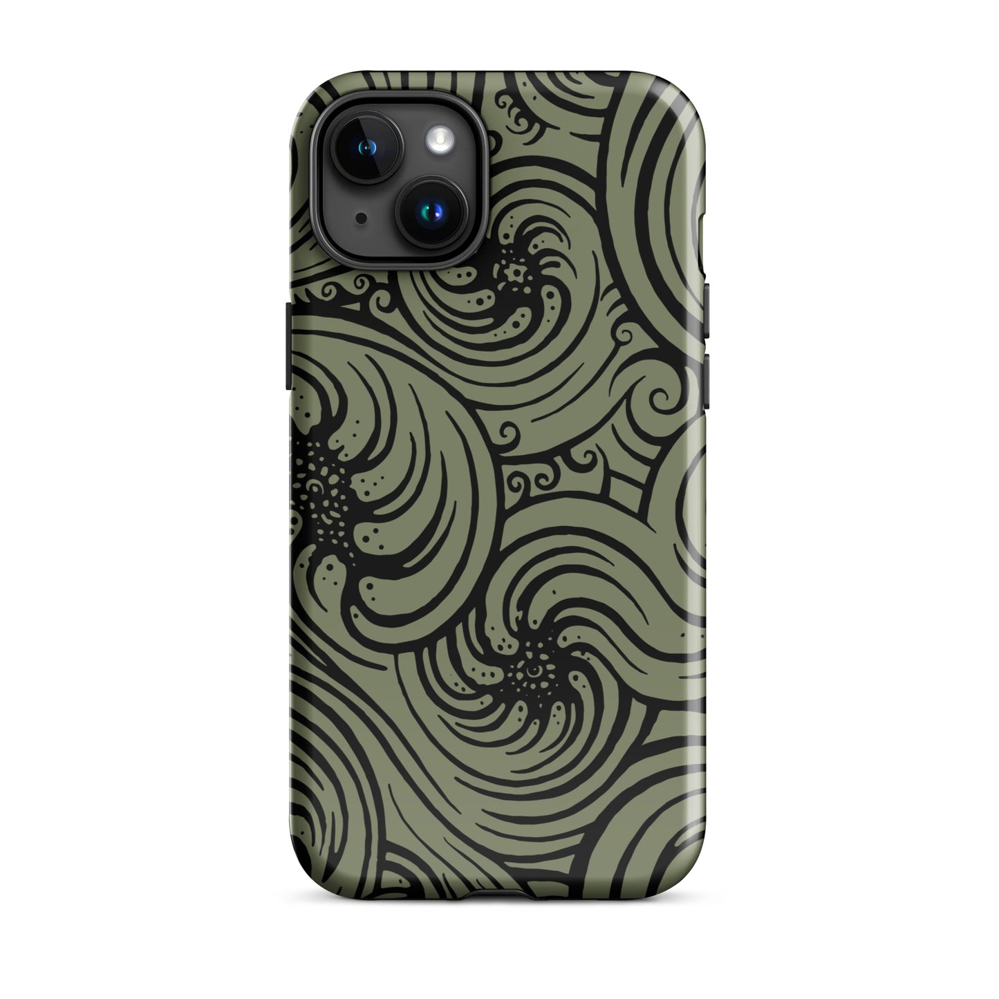 Tough Case for iPhone® : Cosmic Swirl - Sage w/ Black print