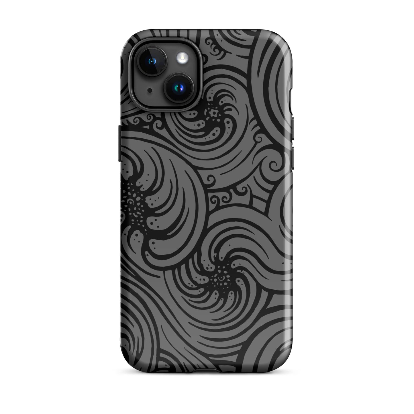Tough Case for iPhone® : Cosmic Swirl - Gray w/ Black print