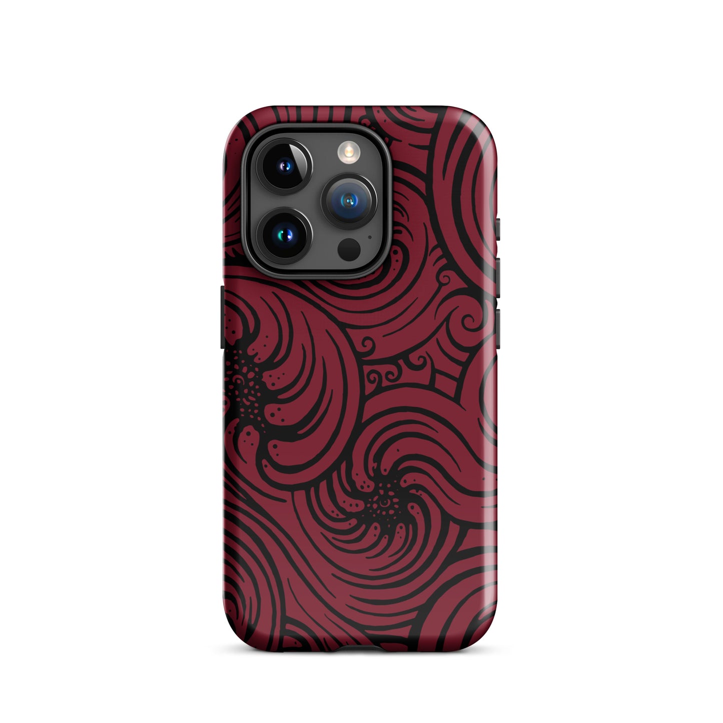 Tough Case for iPhone® : Cosmic Swirl - Red w/ Black print