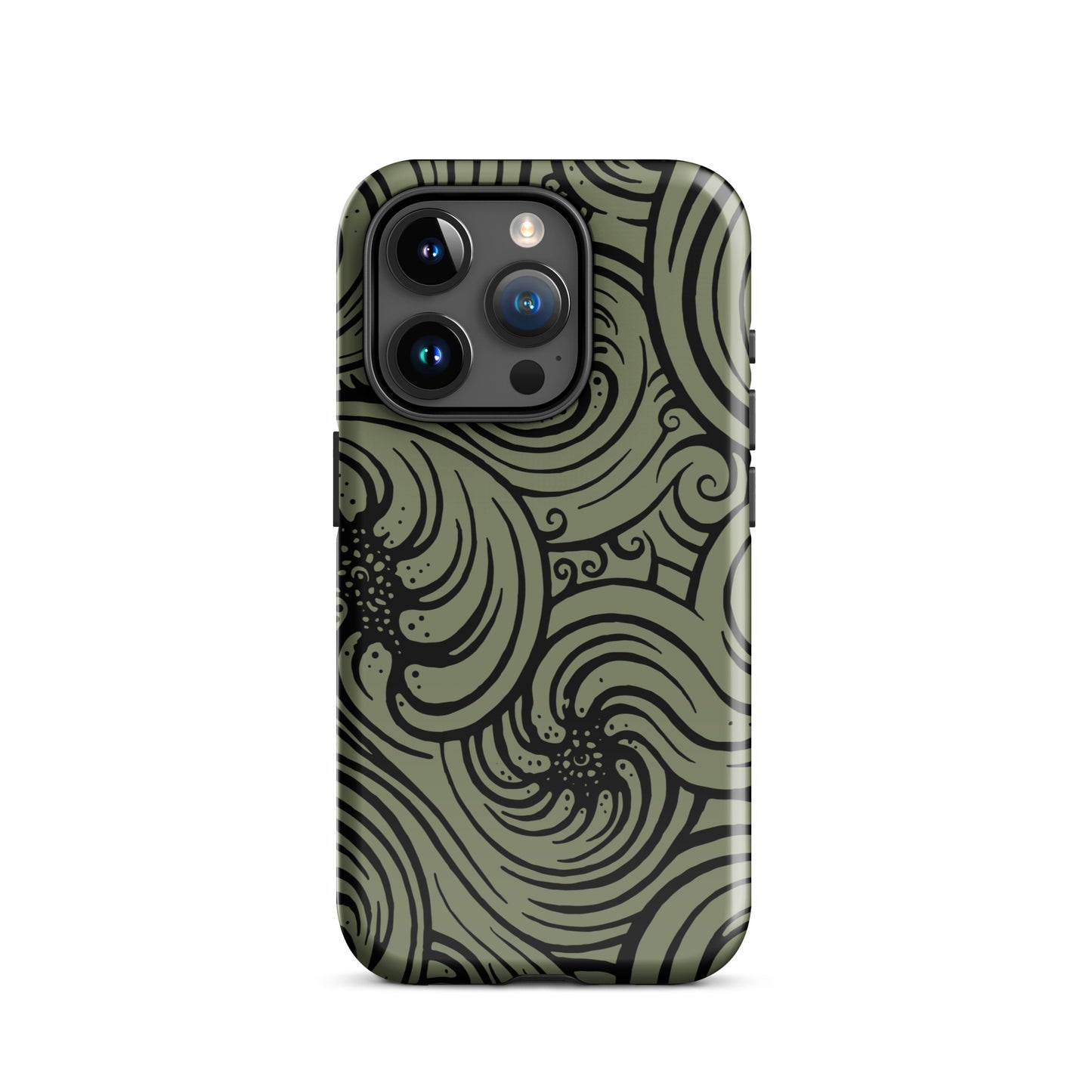 Tough Case for iPhone® : Cosmic Swirl - Sage w/ Black print