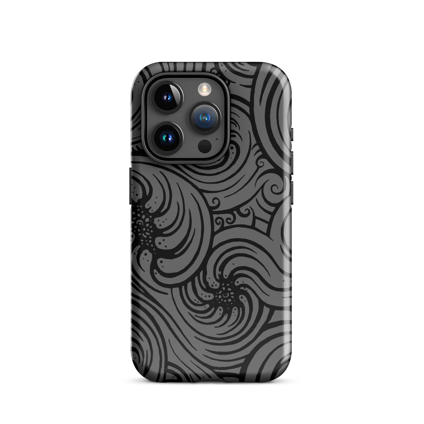Tough Case for iPhone® : Cosmic Swirl - Gray w/ Black print
