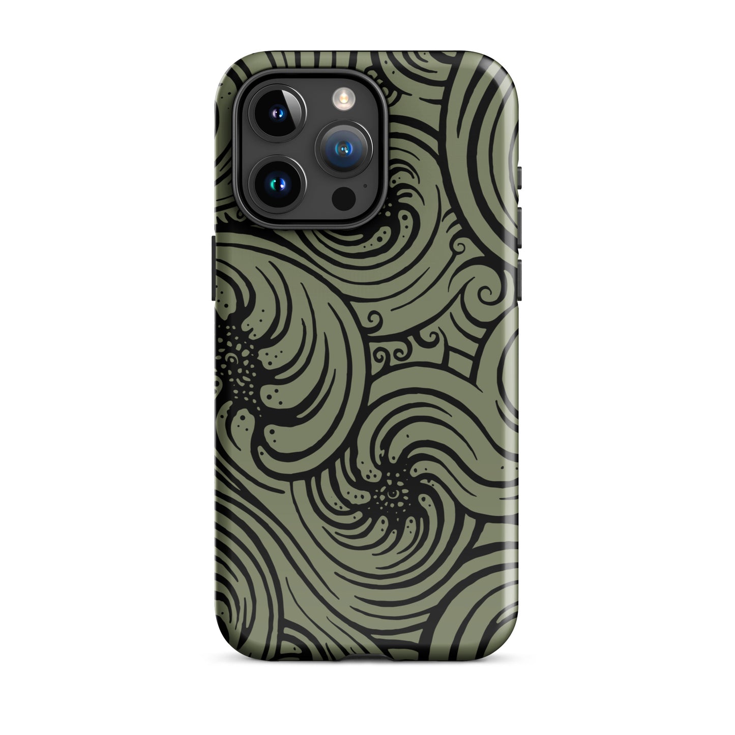 Tough Case for iPhone® : Cosmic Swirl - Sage w/ Black print