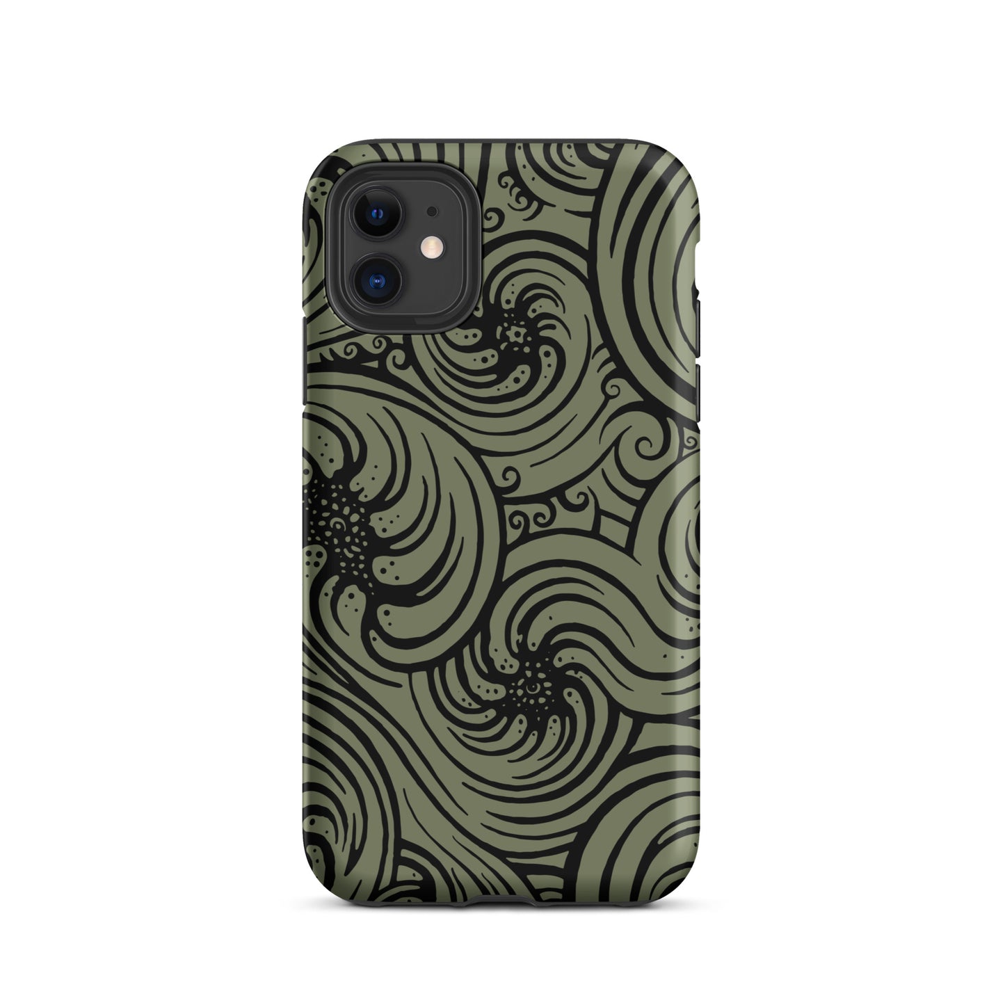 Tough Case for iPhone® : Cosmic Swirl - Sage w/ Black print