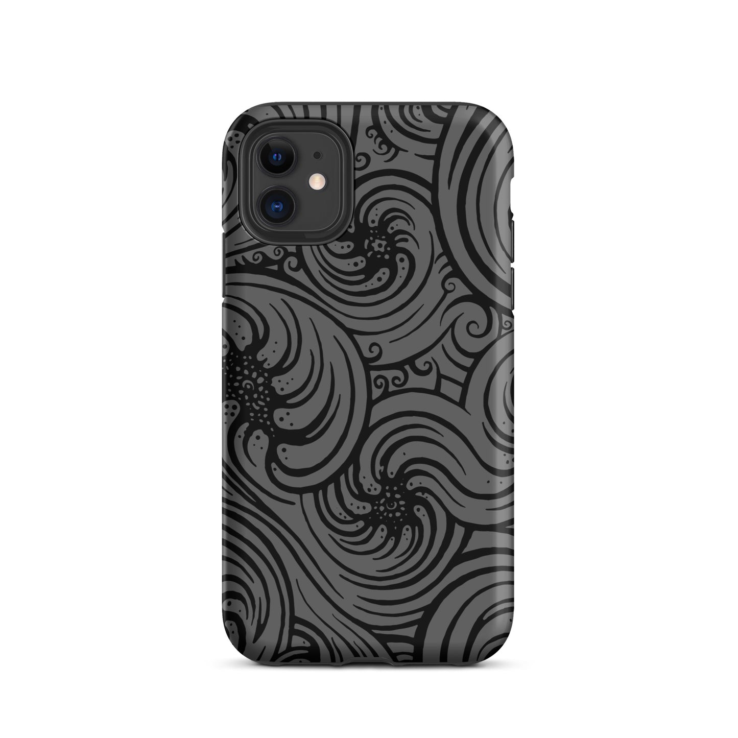 Tough Case for iPhone® : Cosmic Swirl - Gray w/ Black print