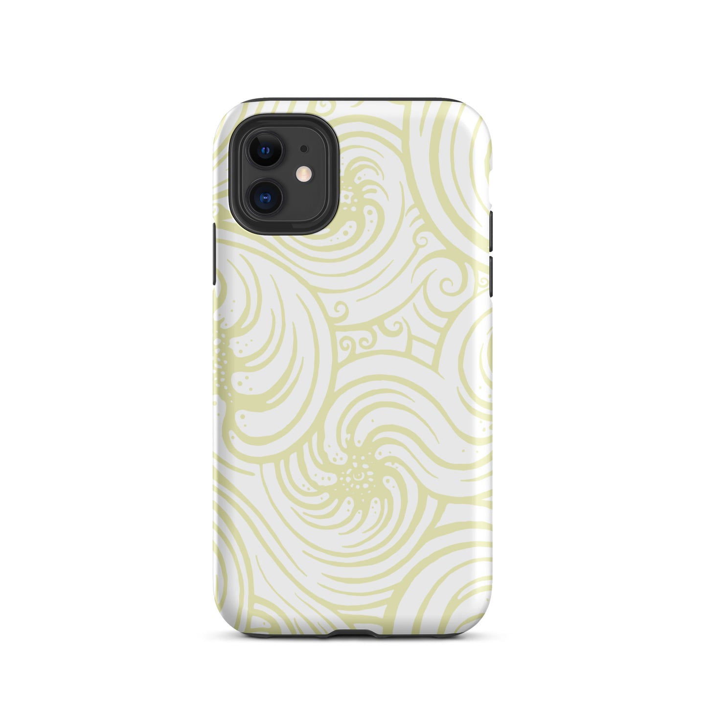 Tough Case for iPhone® : Cosmic Swirl - White w/ Cream print