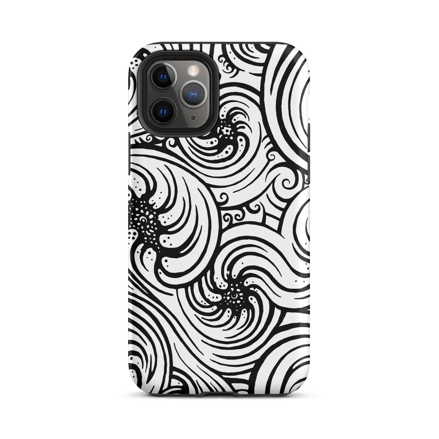 Tough Case for iPhone® : Cosmic Swirl - White w/ Black print