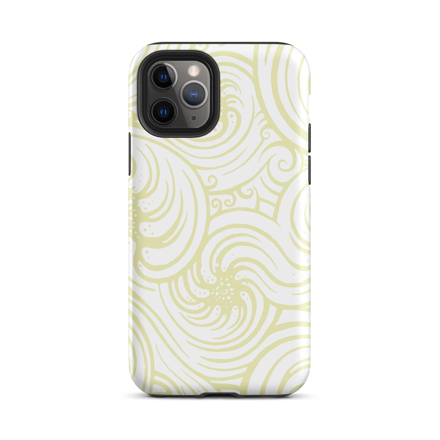Tough Case for iPhone® : Cosmic Swirl - White w/ Cream print