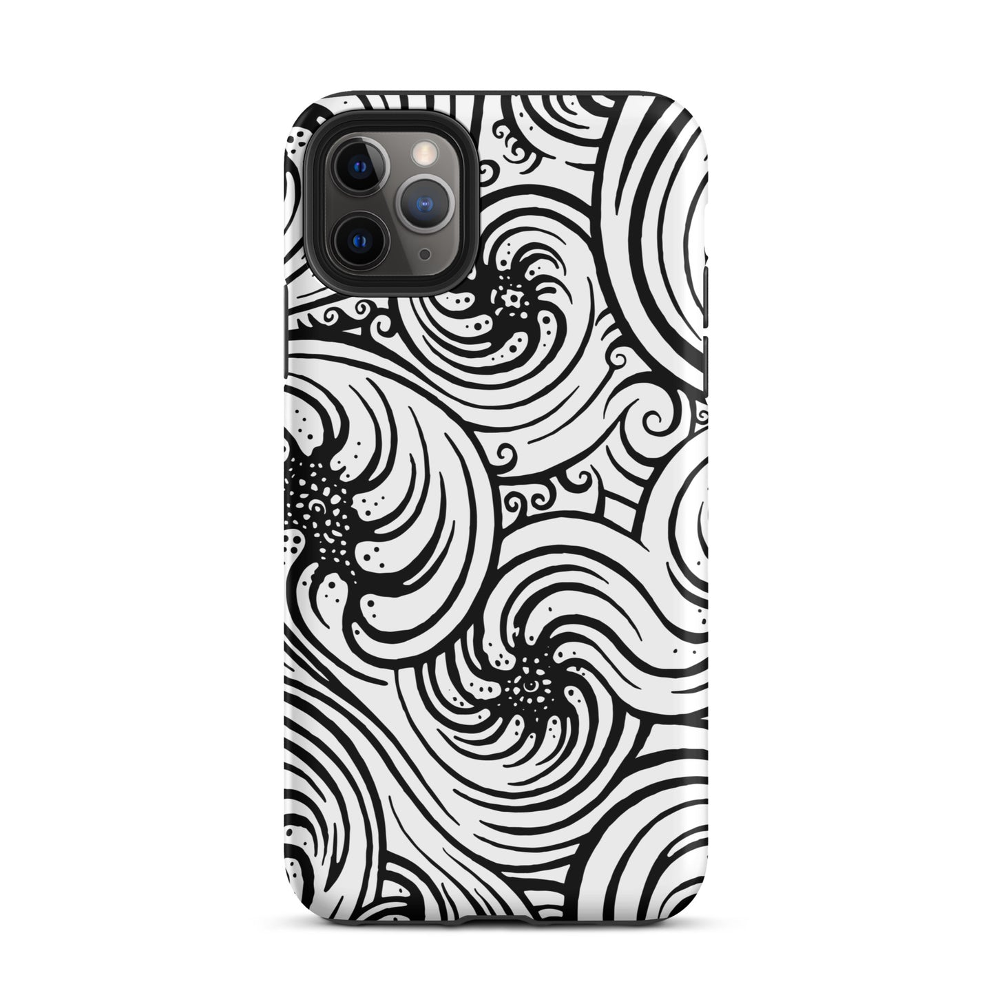 Tough Case for iPhone® : Cosmic Swirl - White w/ Black print