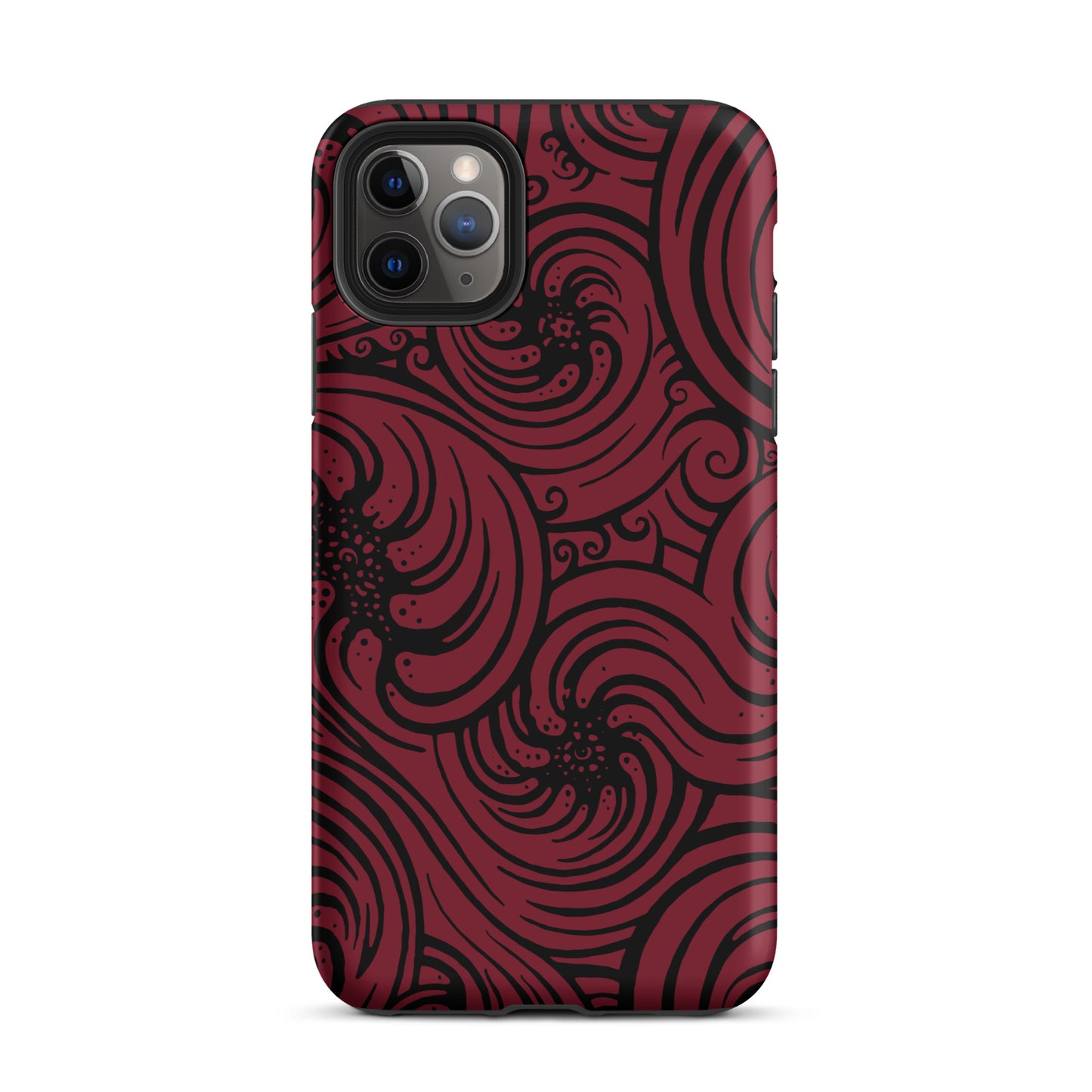 Tough Case for iPhone® : Cosmic Swirl - Red w/ Black print
