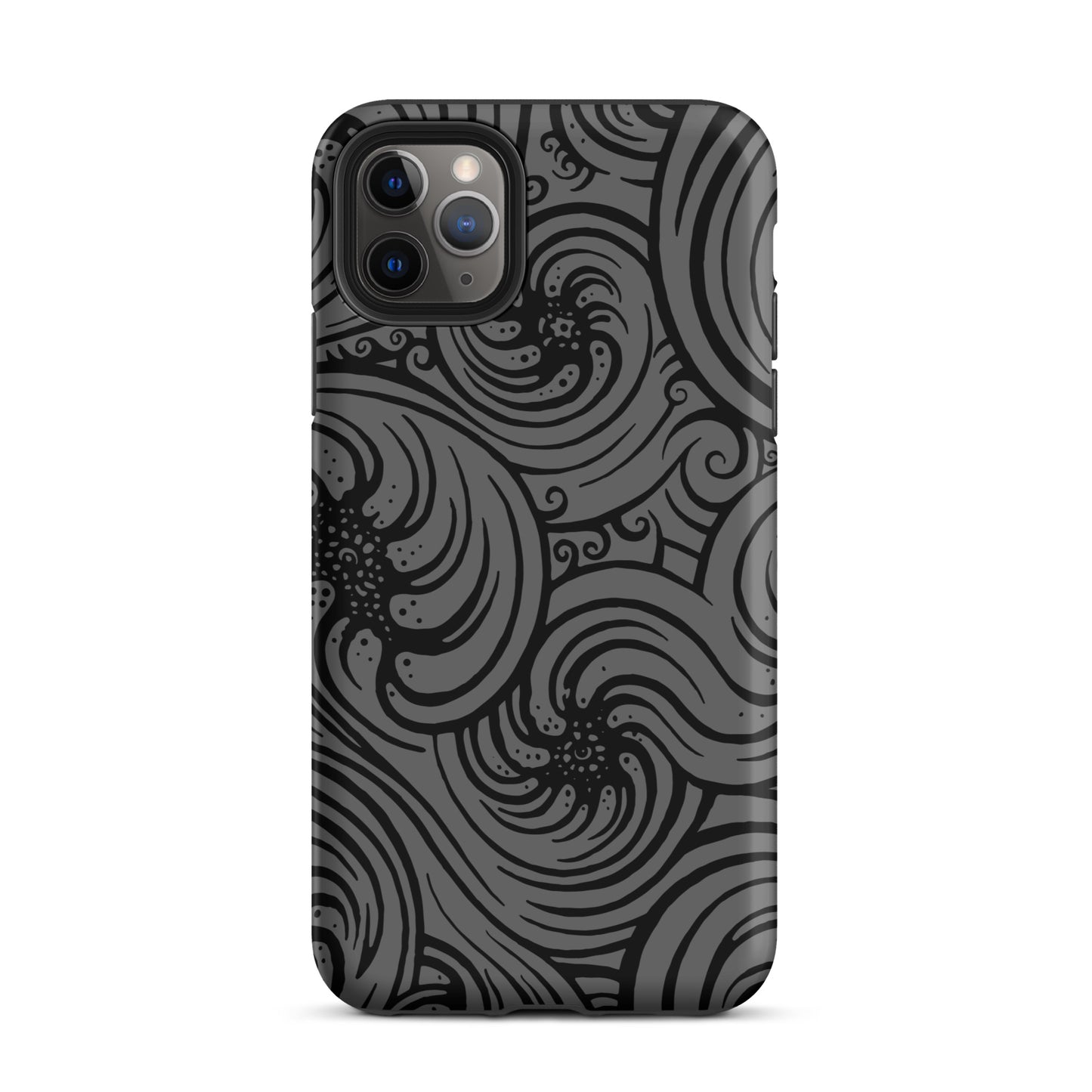 Tough Case for iPhone® : Cosmic Swirl - Gray w/ Black print