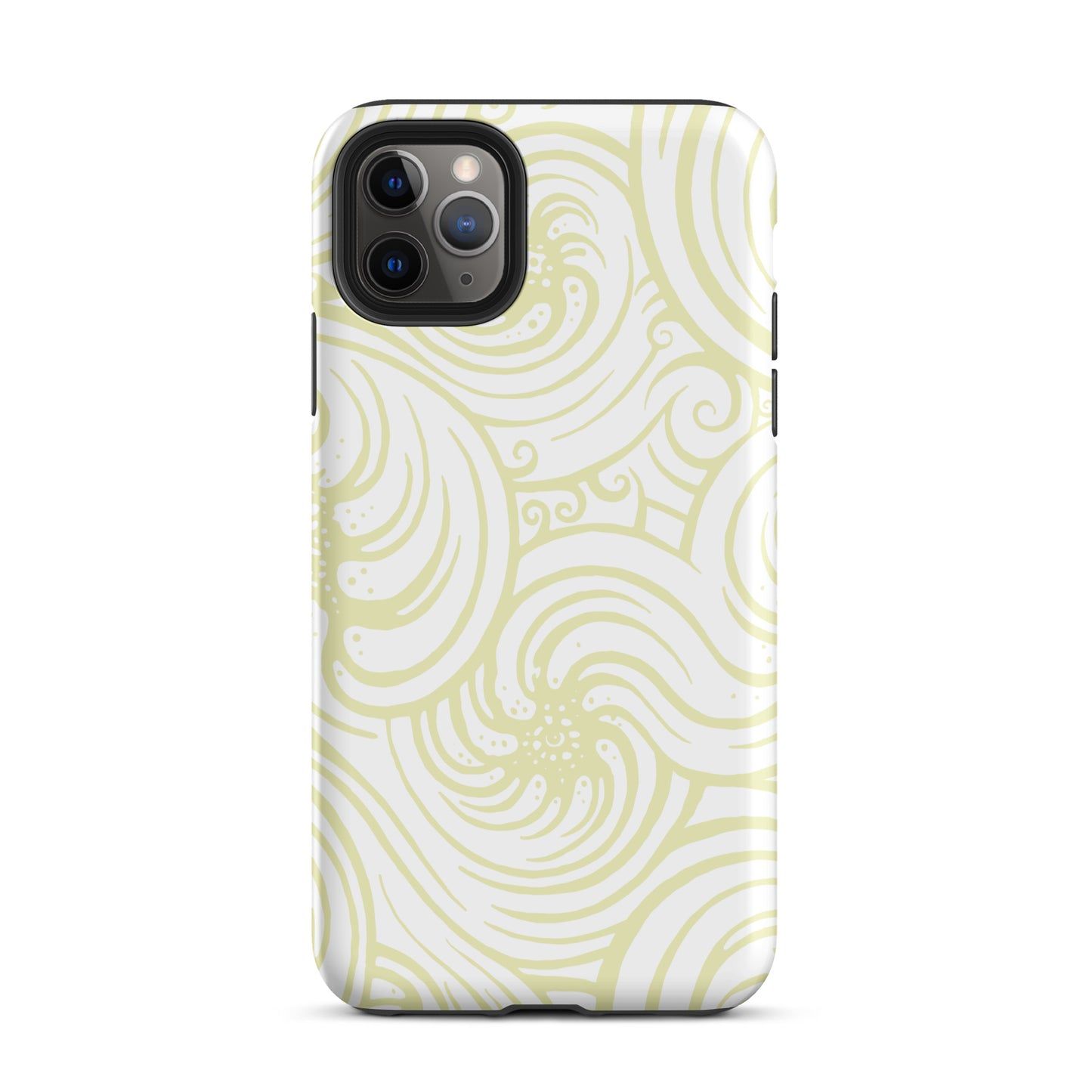 Tough Case for iPhone® : Cosmic Swirl - White w/ Cream print