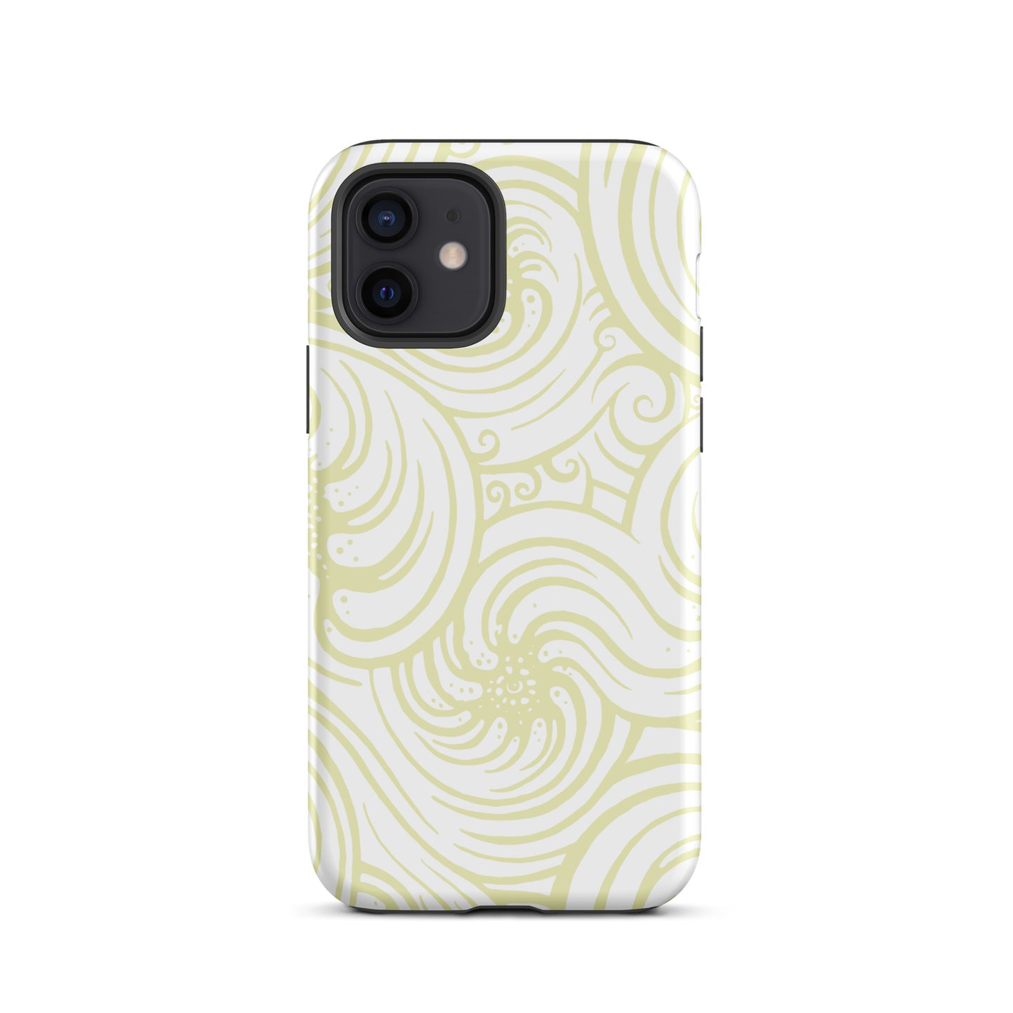Tough Case for iPhone® : Cosmic Swirl - White w/ Cream print
