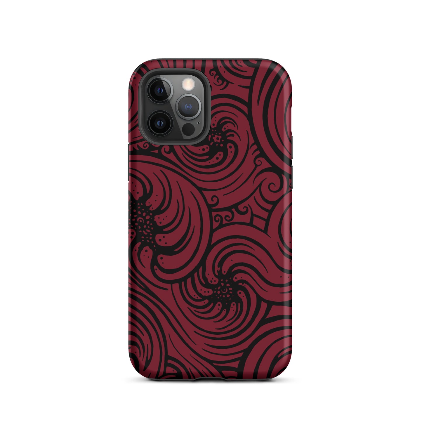 Tough Case for iPhone® : Cosmic Swirl - Red w/ Black print