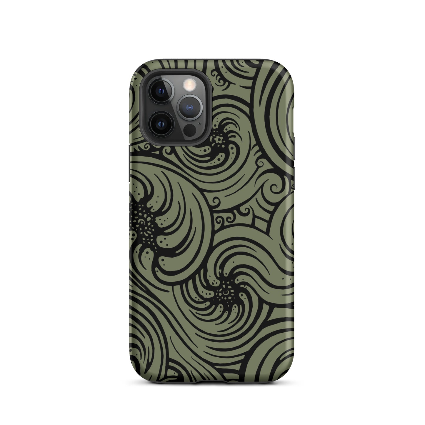 Tough Case for iPhone® : Cosmic Swirl - Sage w/ Black print