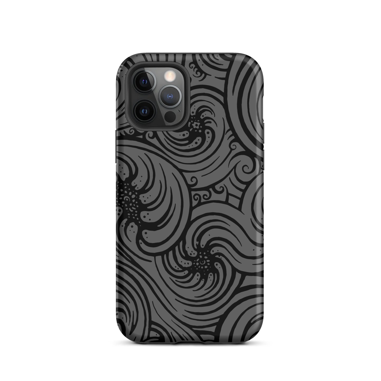 Tough Case for iPhone® : Cosmic Swirl - Gray w/ Black print