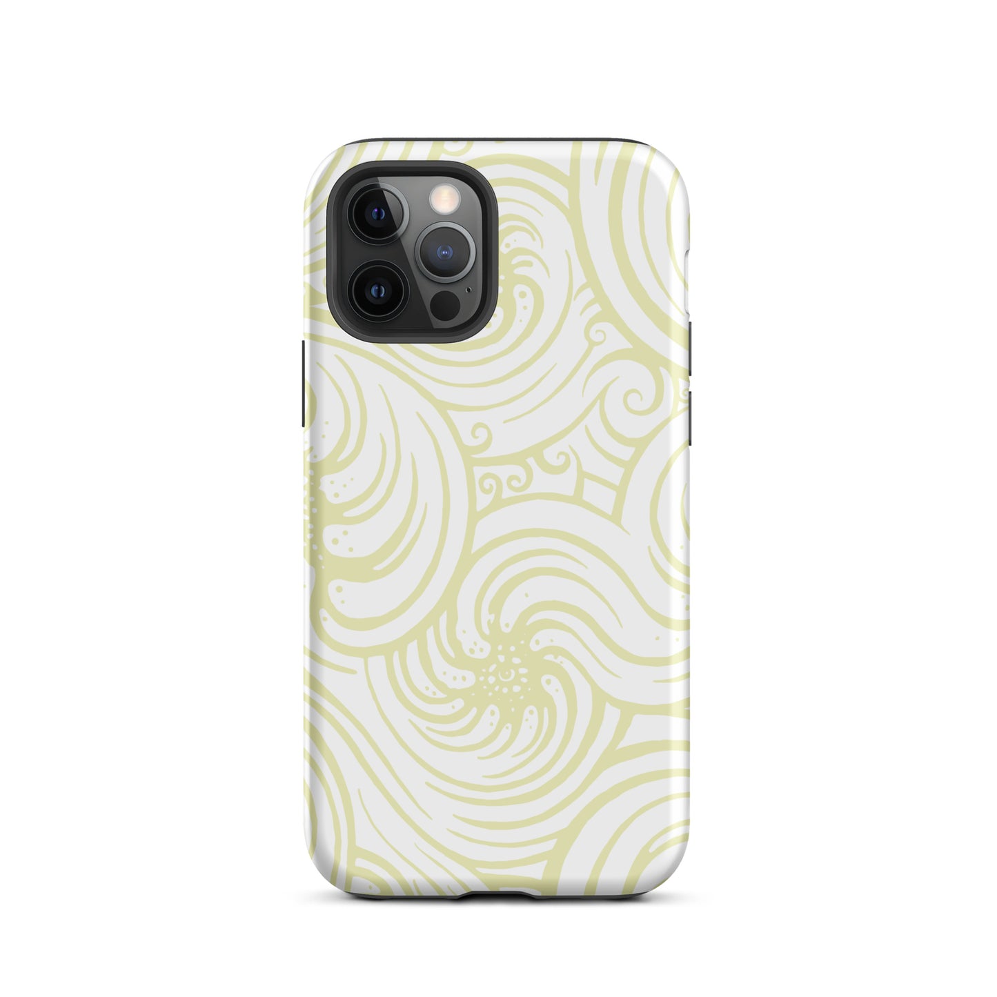 Tough Case for iPhone® : Cosmic Swirl - White w/ Cream print