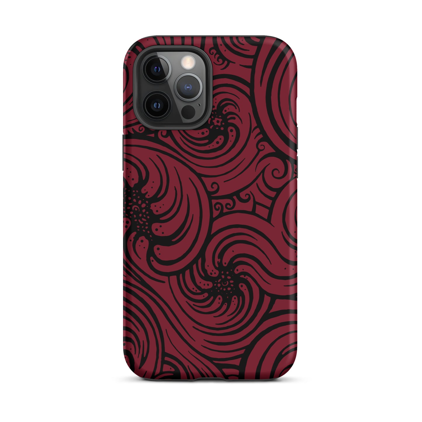 Tough Case for iPhone® : Cosmic Swirl - Red w/ Black print