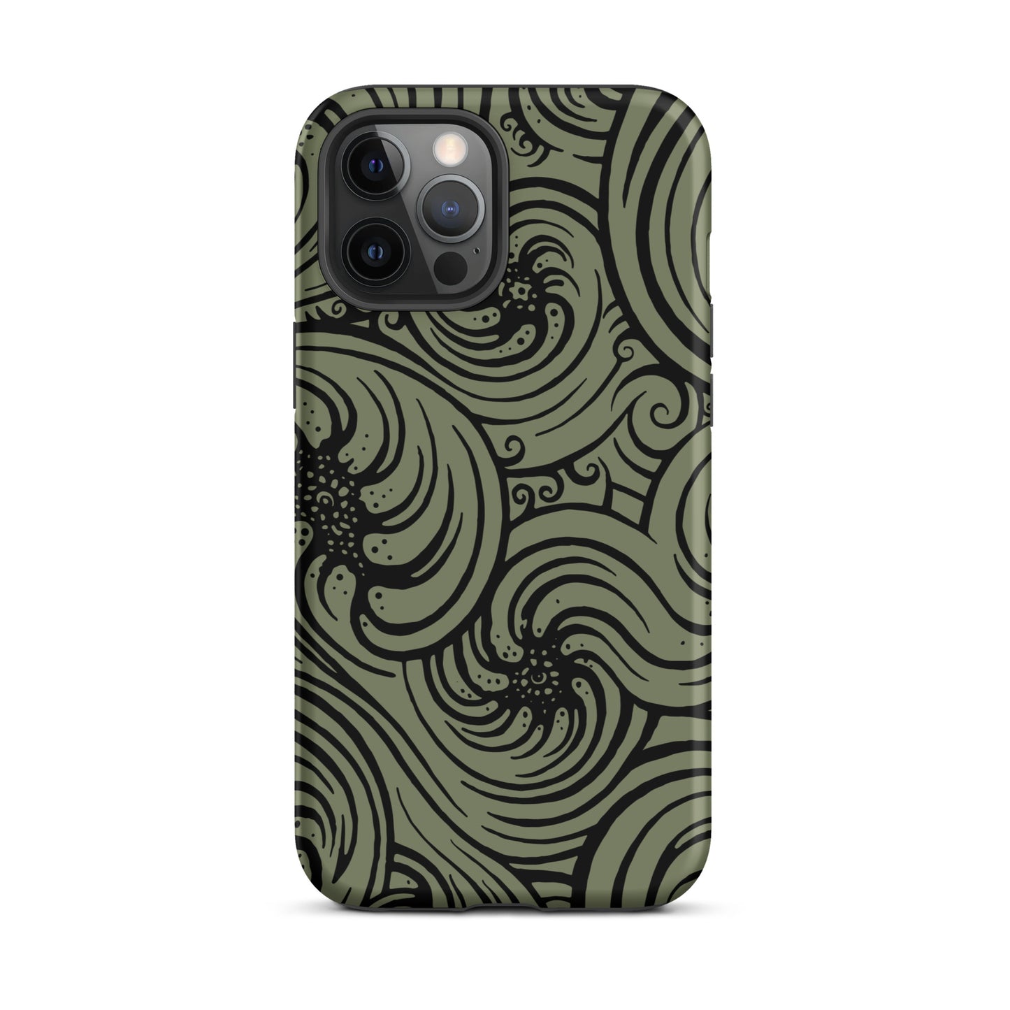 Tough Case for iPhone® : Cosmic Swirl - Sage w/ Black print