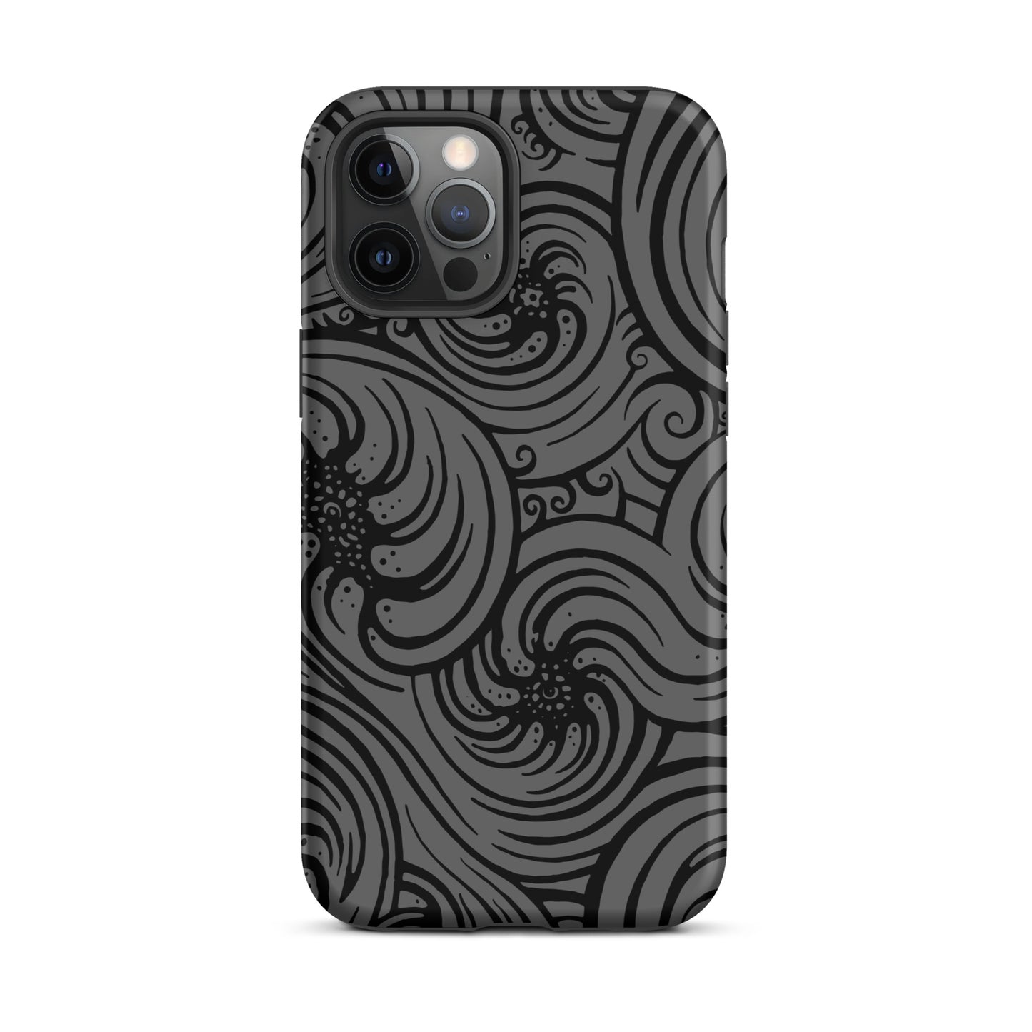 Tough Case for iPhone® : Cosmic Swirl - Gray w/ Black print